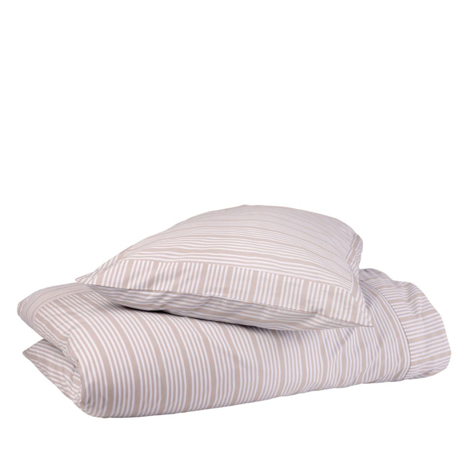 Sengetøj 140x200 cm sand/beige striber